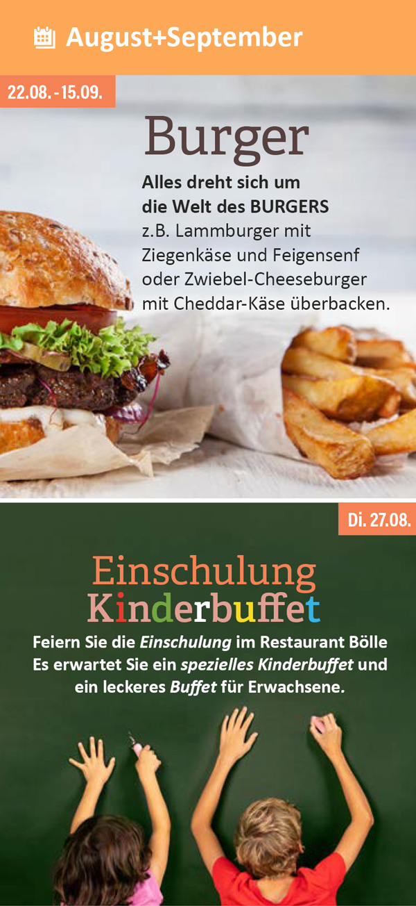 Restaurant Bölle Kulinarischer Kalender 2024 August September