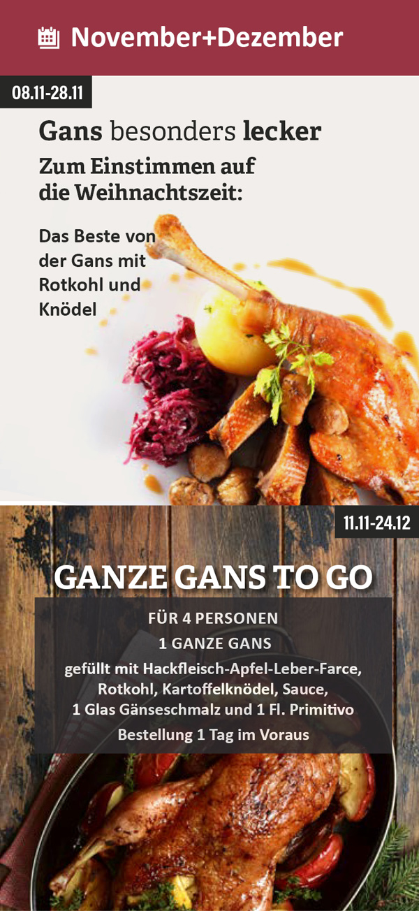 Restaurant Bölle Kulinarischer Kalender 2024 November Dezember